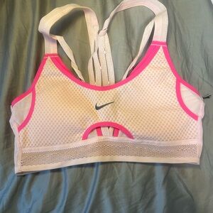 Nike Women's Mesh Sports Bra in Pink and White